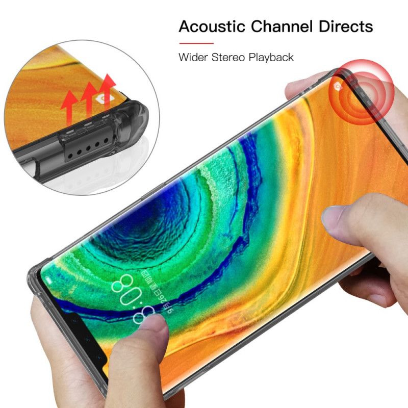 Etui Huawei Mate 30 Pro Przezroczysty Czarny Przezroczyste Poduszki Ochronne Leeu Etui Ochronne