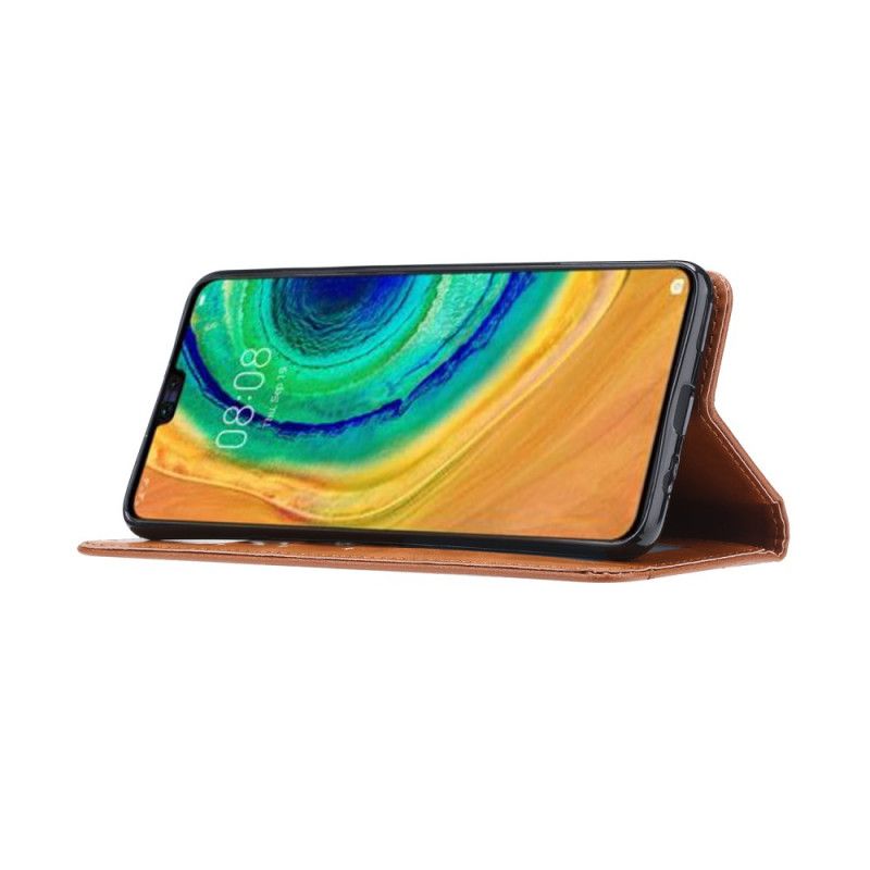 Flip Kotelot Huawei Mate 30 Pro Czerwony Czarny Etui Na Karty Ze Sztucznej Skóry