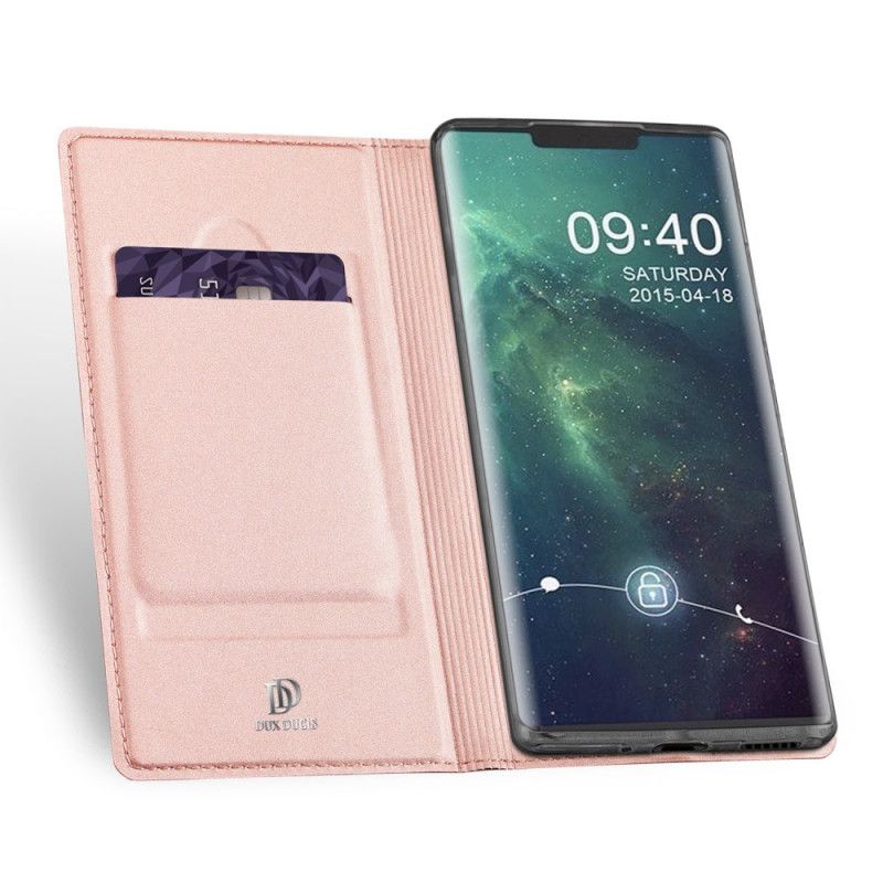 Flip Kotelot Huawei Mate 30 Pro Złoty Czarny Dux Ducis Z Serii Skin Pro Etui Ochronne