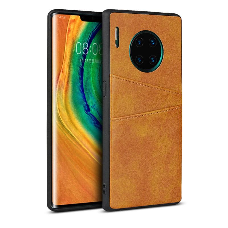 Futerały Huawei Mate 30 Pro Czerwony Czarny Etui na Telefon Podwójne Etui Na Karty O Fakturze Skóry