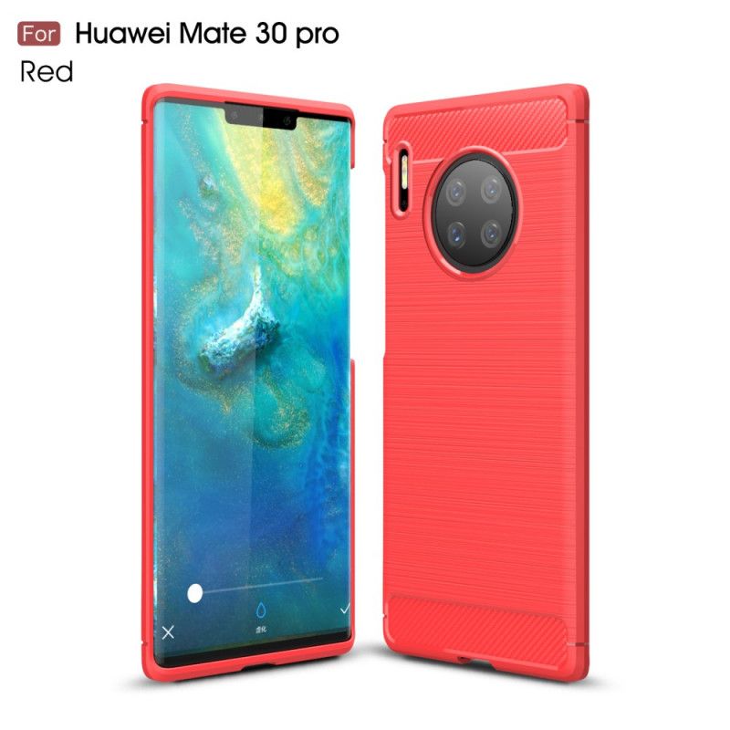 Futerały Huawei Mate 30 Pro Czerwony Czarny Etui na Telefon Szczotkowane Włókno Węglowe