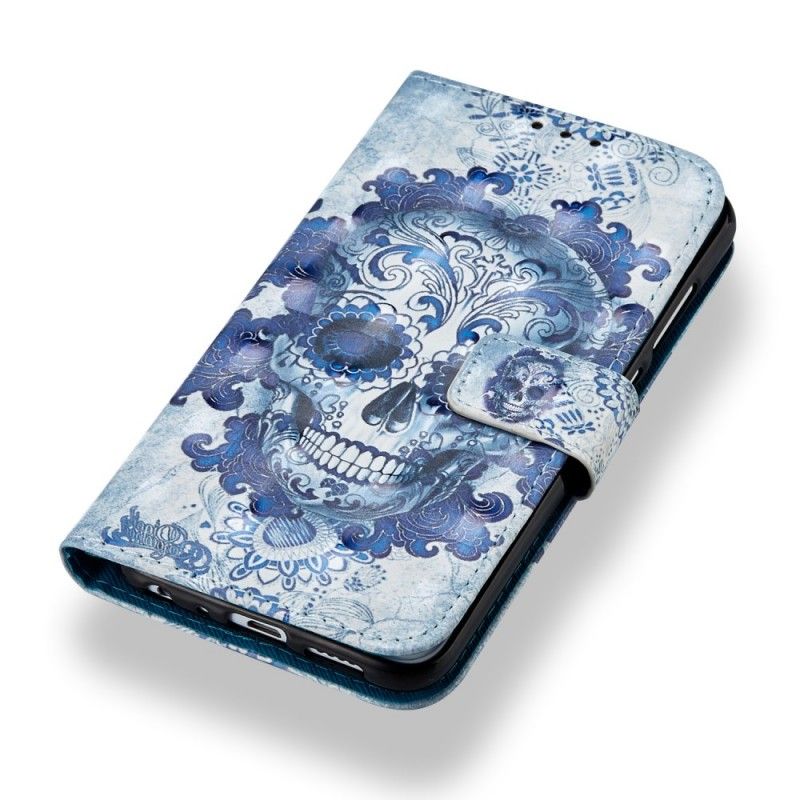 Etui Folio Honor 9 Lite 3D Niebieska Czaszka Etui Ochronne