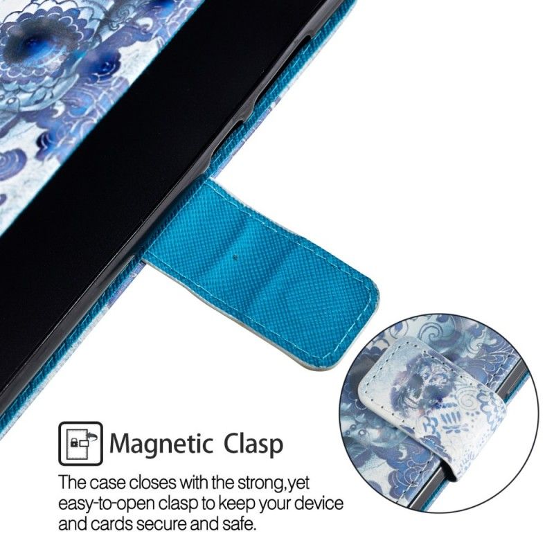 Etui Folio Honor 9 Lite 3D Niebieska Czaszka Etui Ochronne