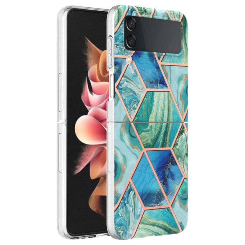 Etui do Samsung Galaxy Z Flip 4 Etui Folio Geometryczny Marmur