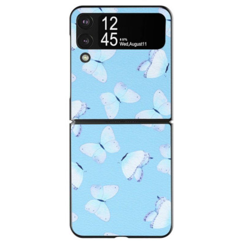 Etui do Samsung Galaxy Z Flip 4 Etui Folio Motyle Ze Sztucznej Skóry