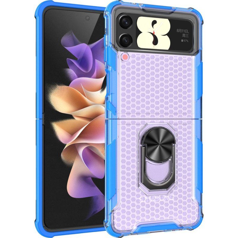 Futerały do Samsung Galaxy Z Flip 4 Etui Folio Plaster Miodu Ze Wspornikiem Pierścienia