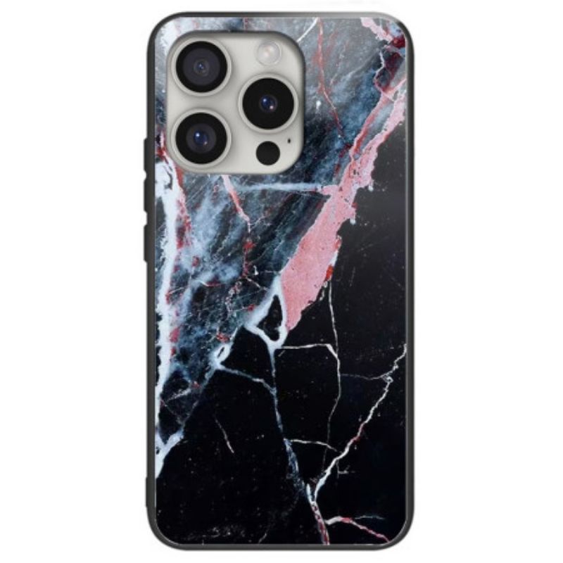 Etui Do iPhone 16 Pro Max Szkło Hartowane Z CZarnego Marmuru