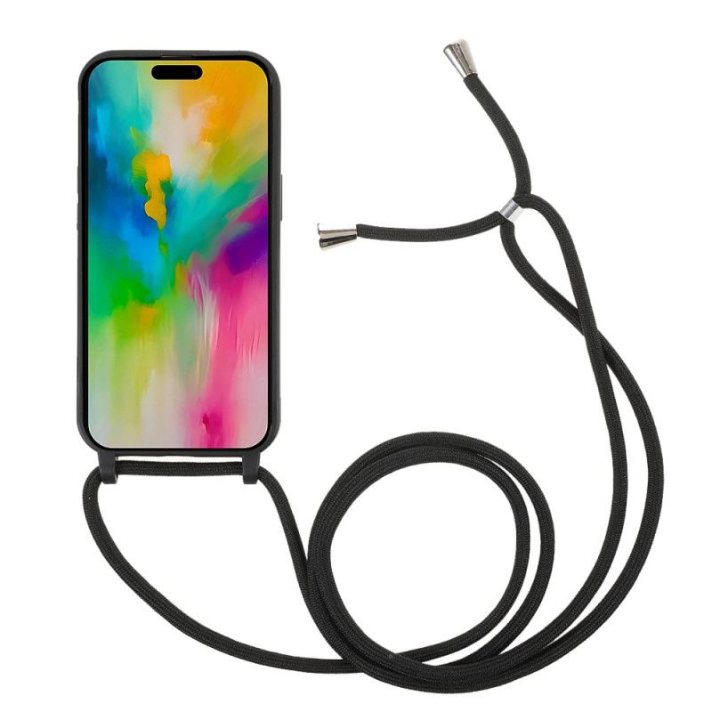 Etui Do iPhone 16 Pro Max Z Silikonowym Sznurkiem