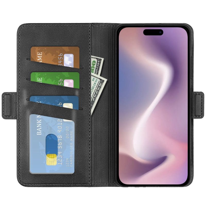 Etui Folio Do iPhone 16 Pro Max Podwójne Zapięcie