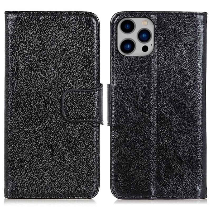 Etui Folio Do iPhone 16 Pro Max Tekstura Nappa Z Efektem Skóry