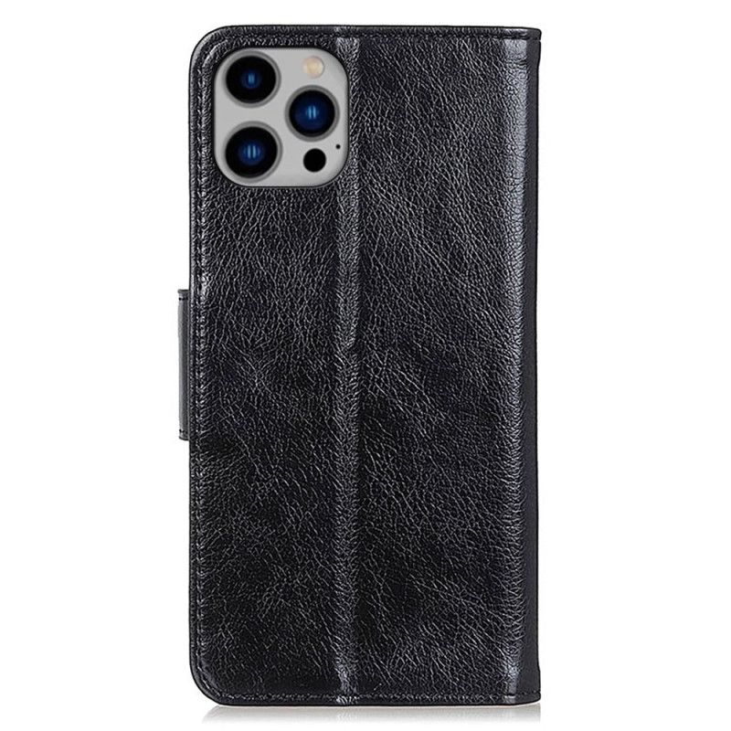 Etui Folio Do iPhone 16 Pro Max Tekstura Nappa Z Efektem Skóry