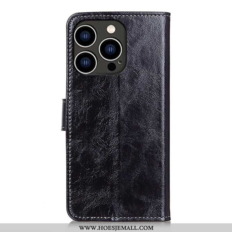 Etui Folio iPhone 16 Pro Max Błyszcząca Imitacja Skóry