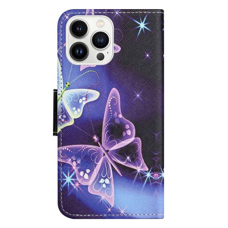 Etui Folio iPhone 16 Pro Max Błyszczące Motyle