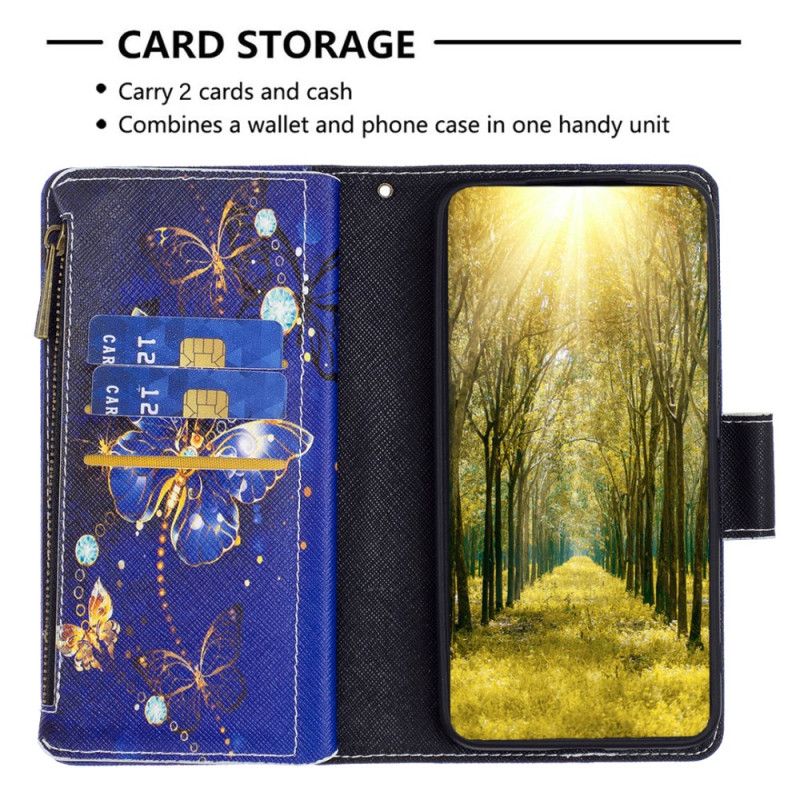 Etui Folio iPhone 16 Pro Max Fioletowy Portfel W Motyle Z Paskiem Etui Ochronne