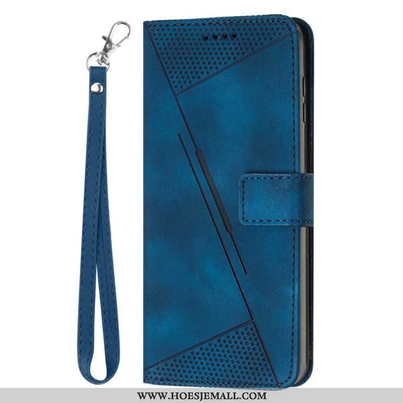 Etui Folio iPhone 16 Pro Max Geometryczny Wzór Paska Etui Ochronne