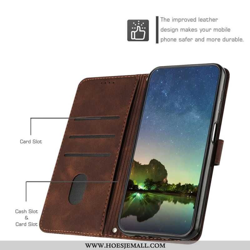 Etui Folio iPhone 16 Pro Max Geometryczny Wzór Paska Etui Ochronne