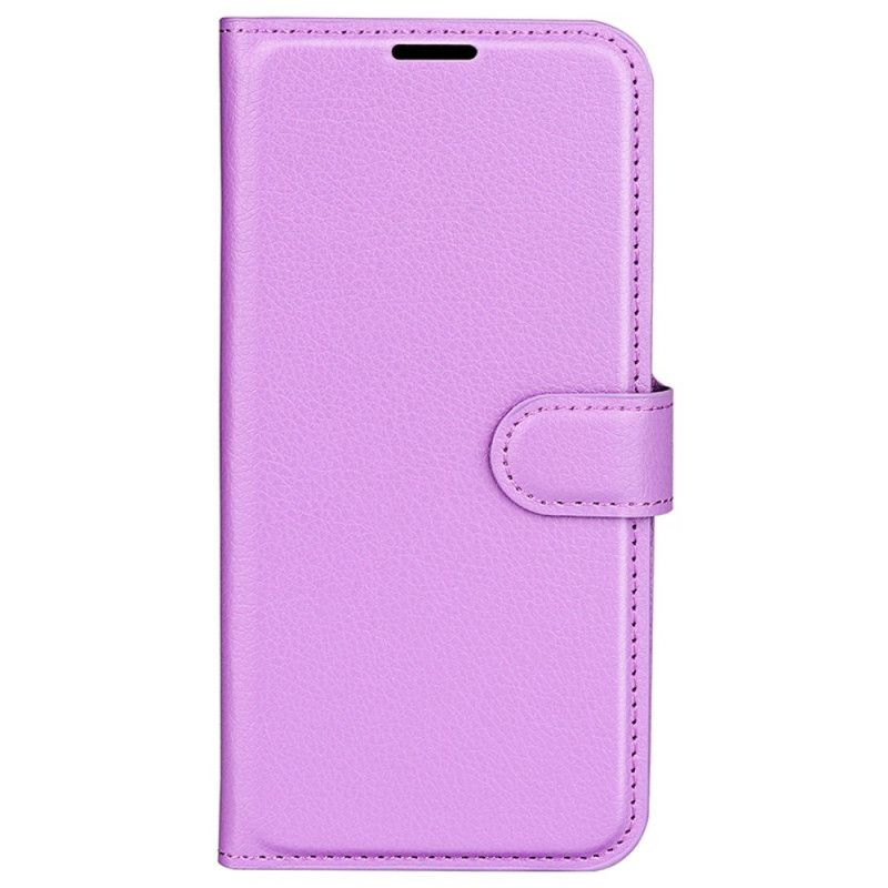 Etui Folio iPhone 16 Pro Max Klasyczna Sztuczna Skóra Litchi Etui Ochronne