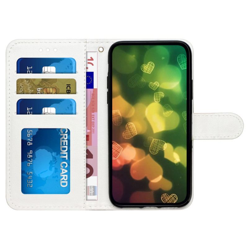 Etui Folio iPhone 16 Pro Max Kolorowe Motyle Z Paskiem