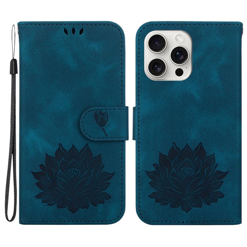 Etui Folio iPhone 16 Pro Max Kwiat Lotosu Etui Ochronne