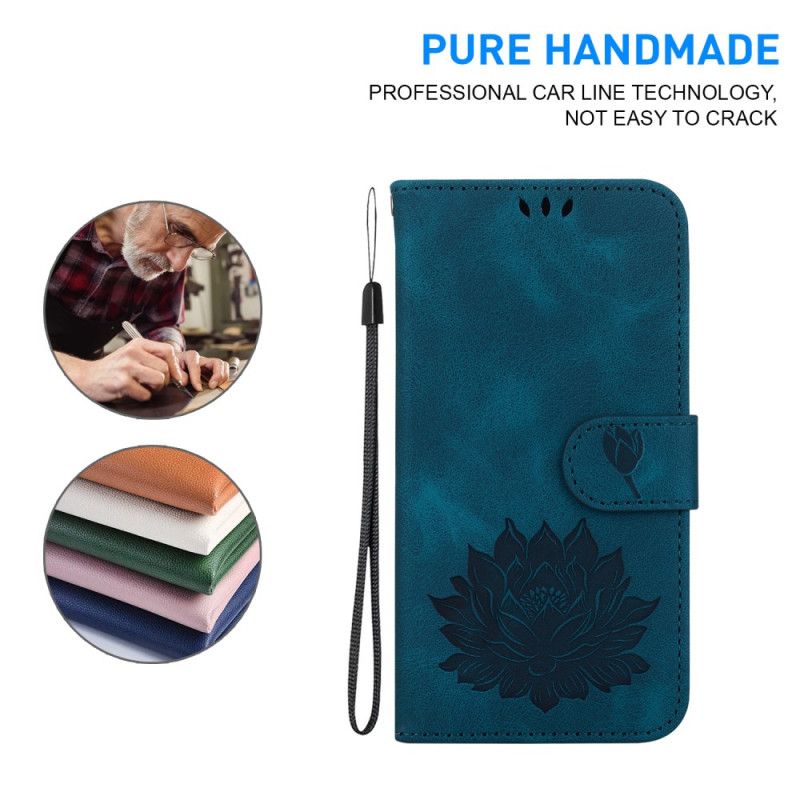 Etui Folio iPhone 16 Pro Max Kwiat Lotosu Etui Ochronne