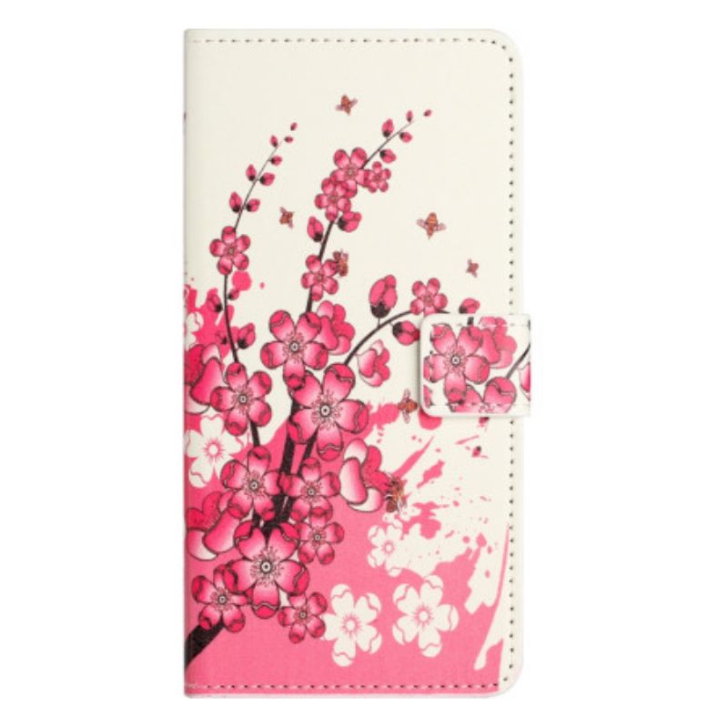 Etui Folio iPhone 16 Pro Max Kwiaty Śliwy