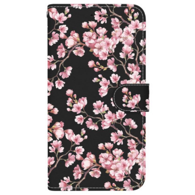 Etui Folio iPhone 16 Pro Max Kwiaty Śliwy Przywiązane