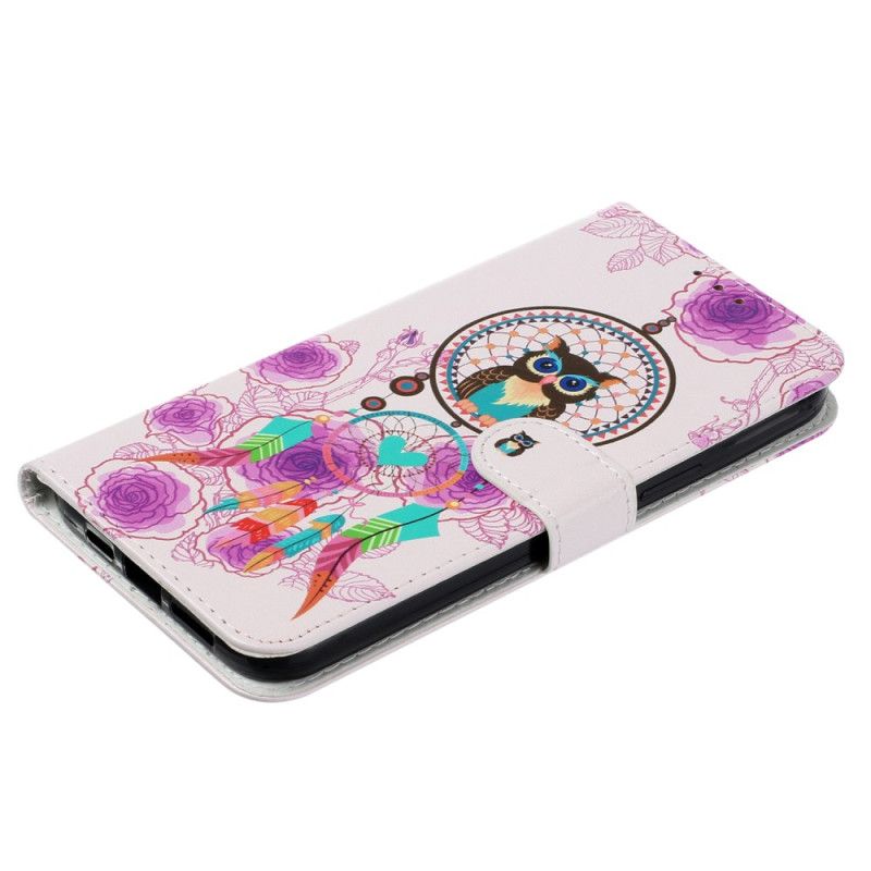 Etui Folio iPhone 16 Pro Max Łapacz Snów W Kształcie Sowy Z Paskiem Etui Ochronne