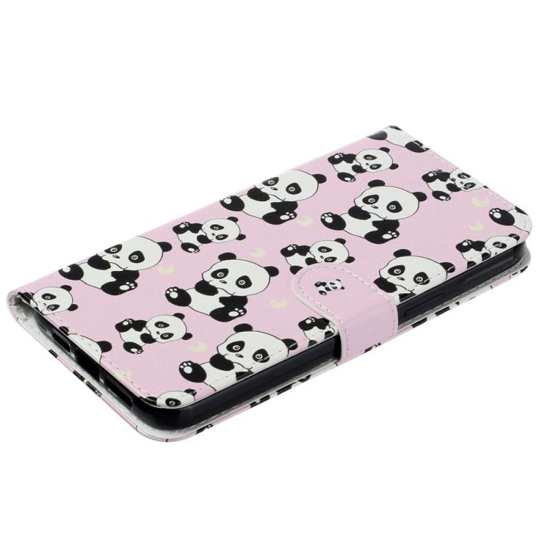 Etui Folio iPhone 16 Pro Max Małe Pandy Z Paskiem