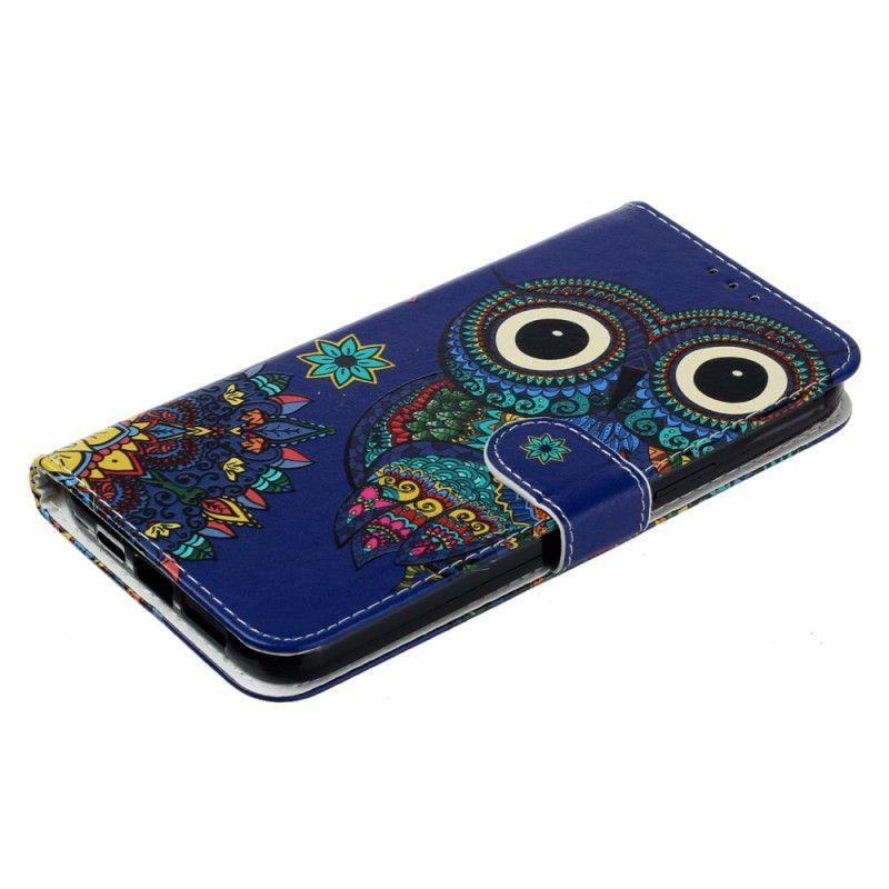 Etui Folio iPhone 16 Pro Max Niebieska Sowa Z Paskiem