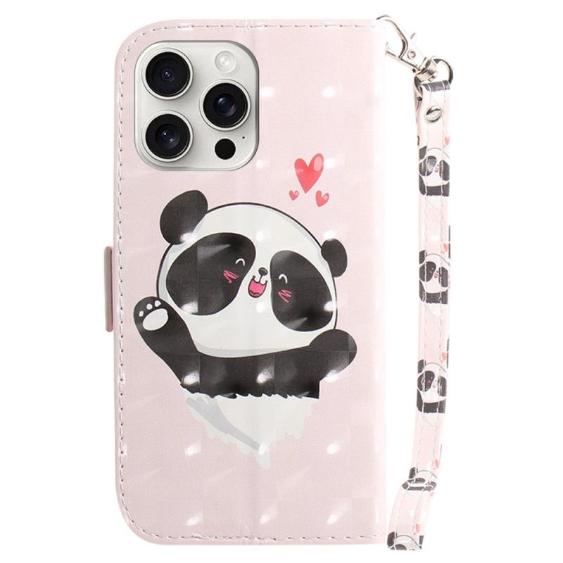 Etui Folio iPhone 16 Pro Max Panda Love Z Paskiem