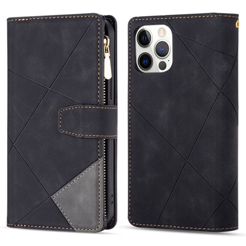 Etui Folio iPhone 16 Pro Max Portfel Ze Wzorem Geometrycznym