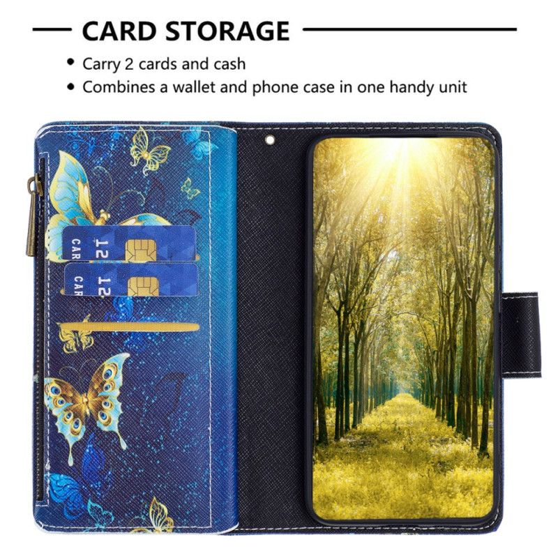 Etui Folio iPhone 16 Pro Max Portfel Ze Złotymi Motylami