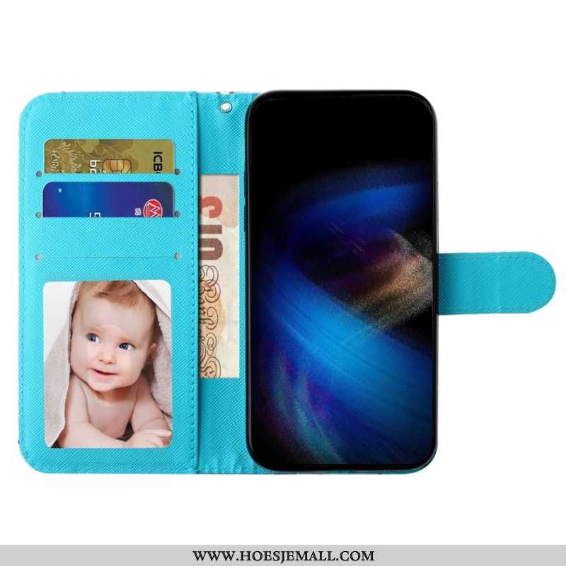 Etui Folio iPhone 16 Pro Max Zielony Marmur Z Paskiem