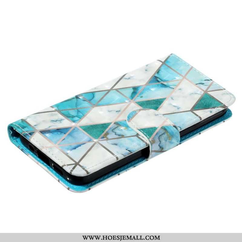 Etui Folio iPhone 16 Pro Max Zielony Marmur Z Paskiem