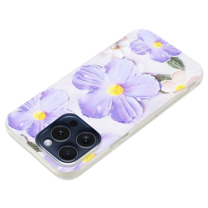 Etui iPhone 16 Pro Max Fioletowe Kwiaty Etui Ochronne