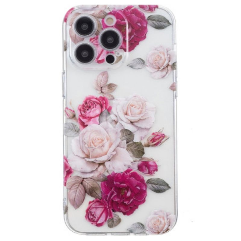 Etui iPhone 16 Pro Max Kolorowe Piwonie