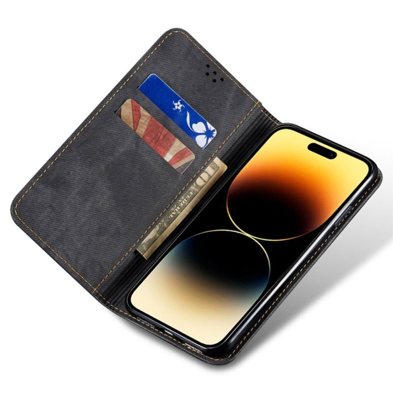 Flip Kotelot iPhone 16 Pro Max Etui Na Telefon Tkanina Dżinsowa