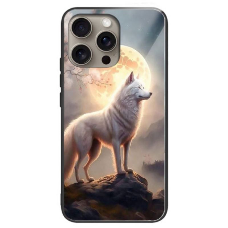 Futerały iPhone 16 Pro Max Etui Na Telefon Szkło Hartowane Moonlight Wolf