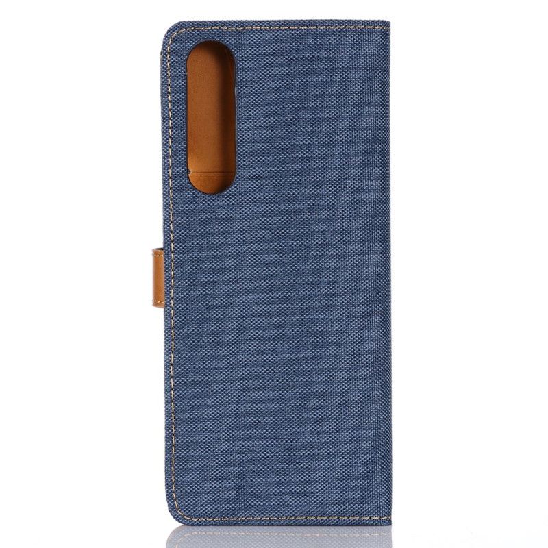 Etui Folio Sony Xperia 1 II Granatowy Czarny Tkanina Oxford