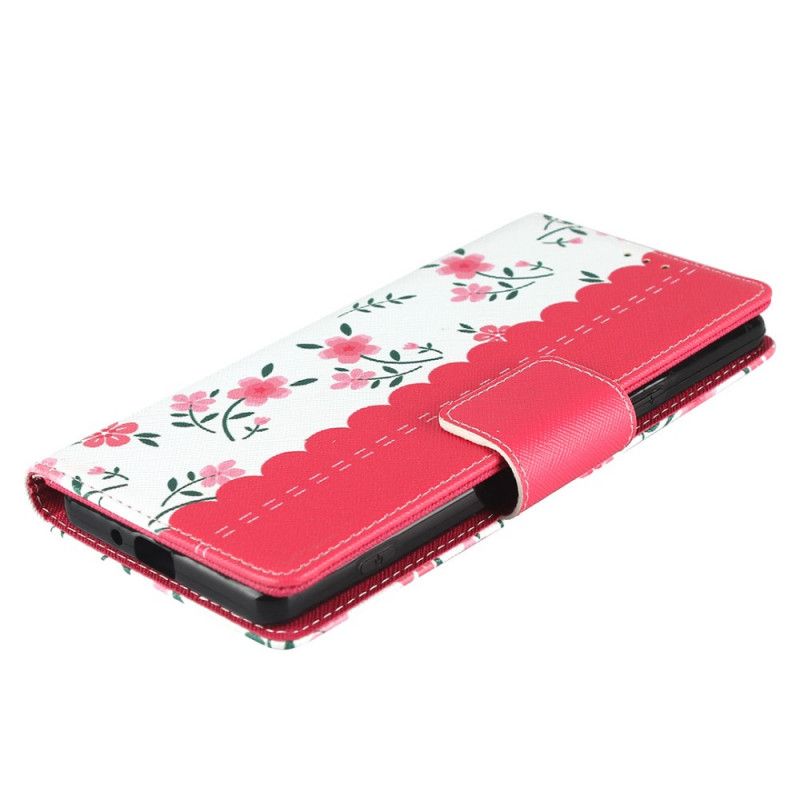 Etui Folio Sony Xperia 1 II Zielony Magenta Różyczki Stringi