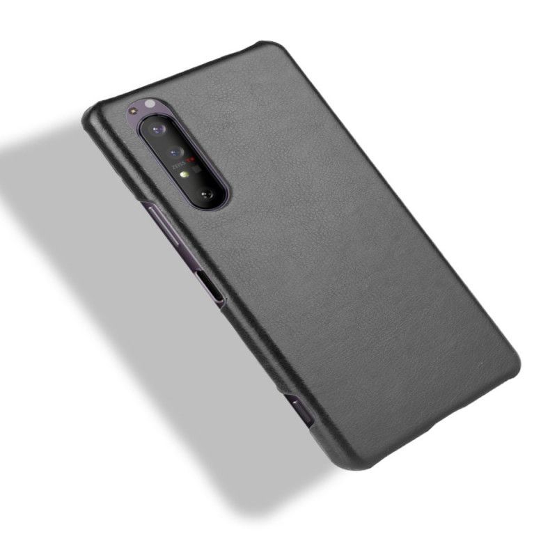 Etui Sony Xperia 1 II Szary Czarny Efekt Skóry Liczi Etui Ochronne