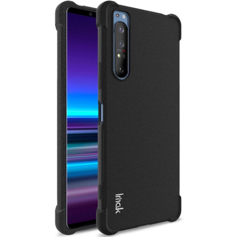 Etui Sony Xperia 1 II Szary Czarny Imak Jedwabisty Etui Ochronne