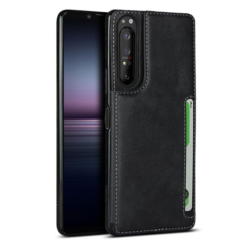 Futerały Sony Xperia 1 II Szary Czarny Etui na Telefon Etui Na Karty I Smycz