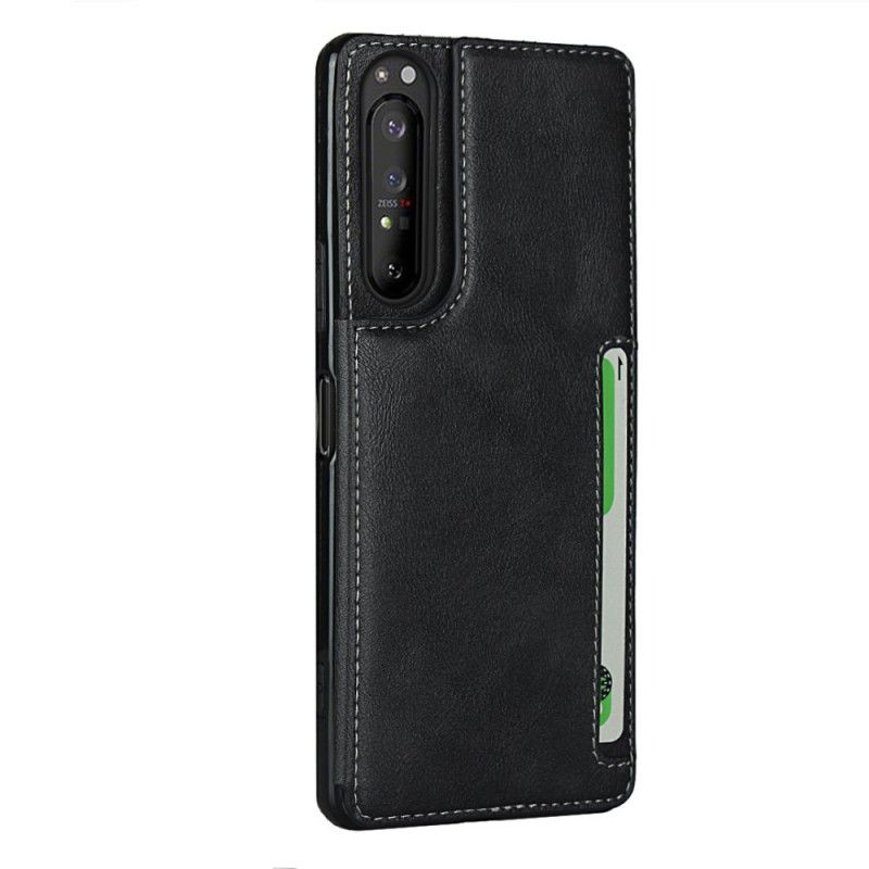 Futerały Sony Xperia 1 II Szary Czarny Etui na Telefon Etui Na Karty I Smycz