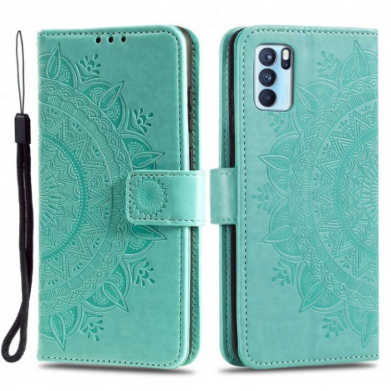 Etui Folio Do Oppo Reno 6 Pro 5g Mandala Słońce