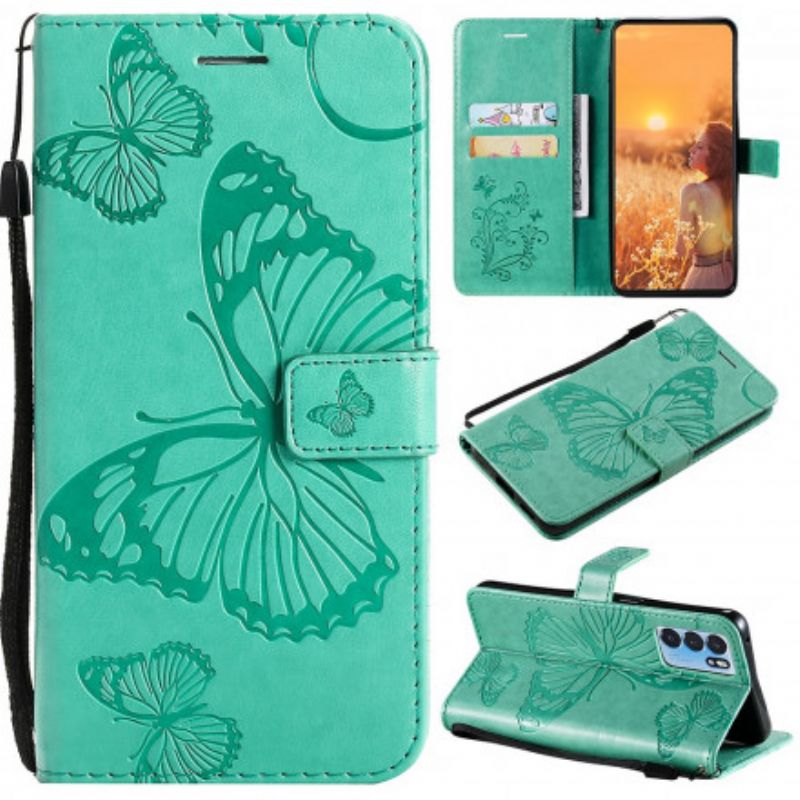 Etui Folio Do Oppo Reno 6 Pro 5g Olbrzymie Stringi Motyle