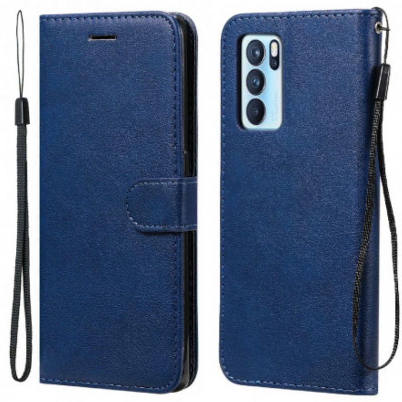 Etui Folio Do Oppo Reno 6 Pro 5g Solid Color Strappy Series