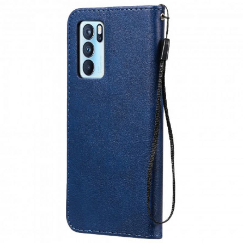 Etui Folio Do Oppo Reno 6 Pro 5g Solid Color Strappy Series