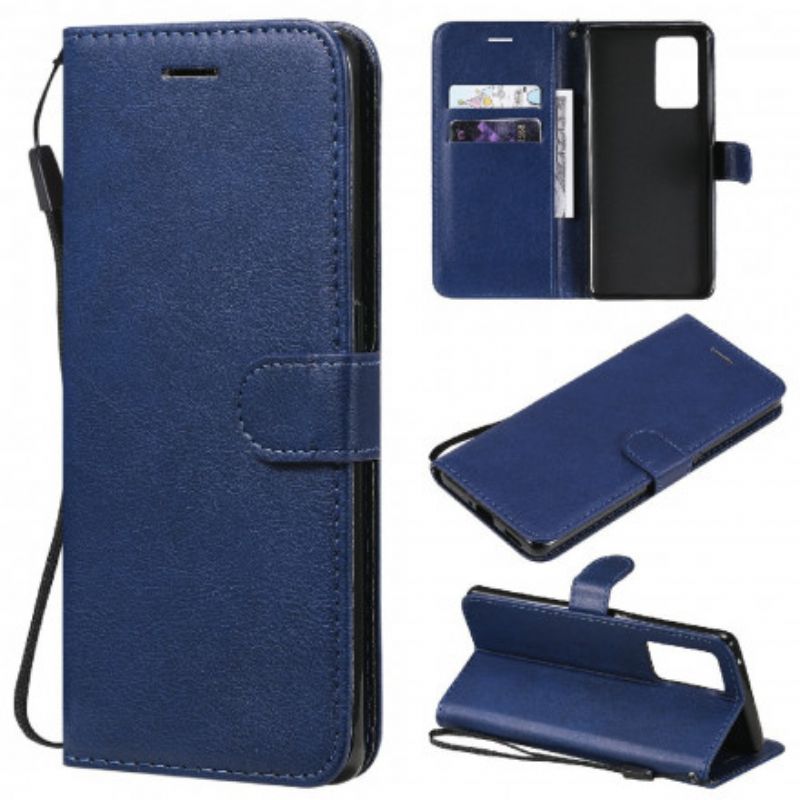 Etui Folio Do Oppo Reno 6 Pro 5g Solid Color Strappy Series