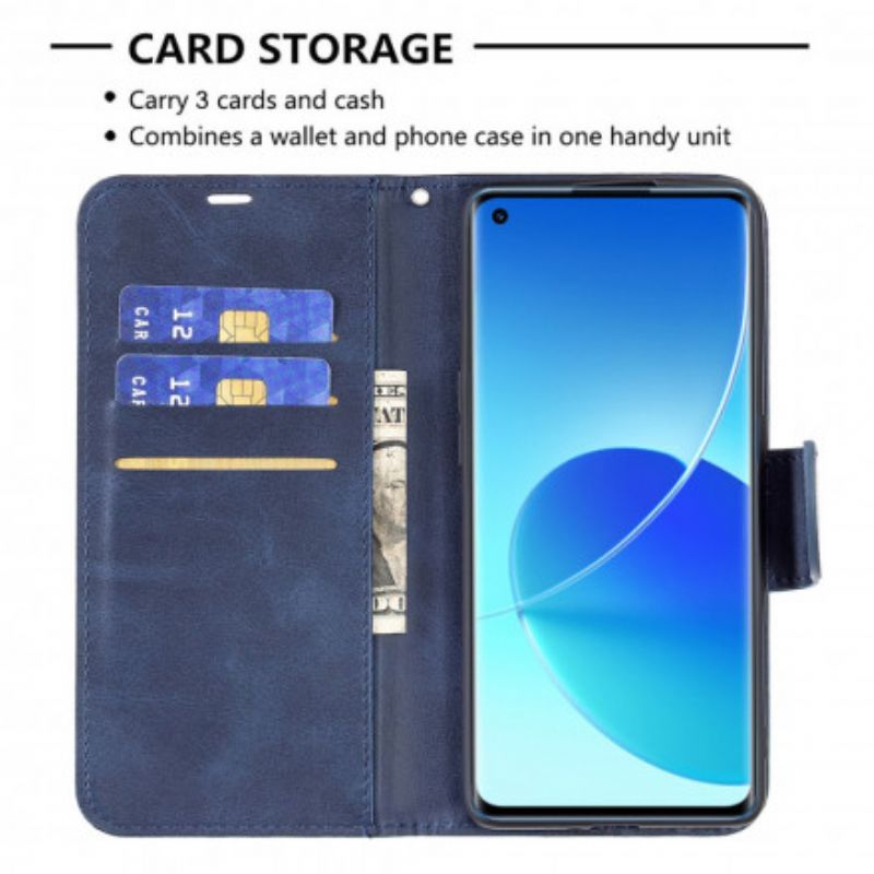 Etui Folio Oppo Reno 6 Pro 5g Gładka Klapa Ukośna Etui Ochronne